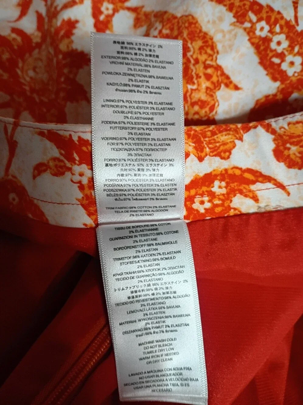 Michael Kors Orange and White Floral Mini Skirt